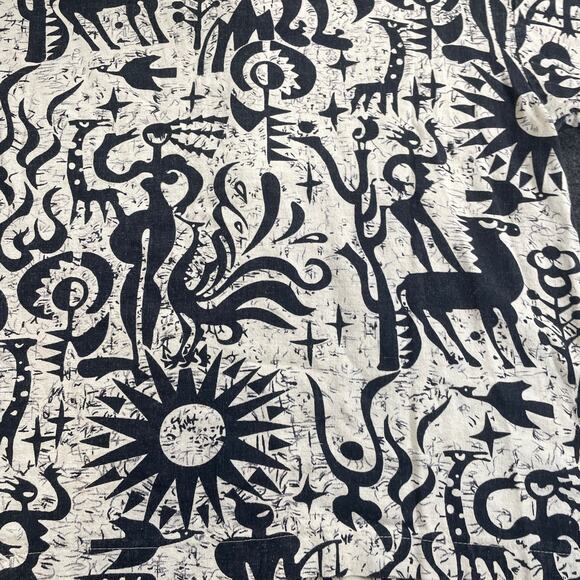 VTG SKSport XIU XIAN Abstract Tribal Print Shirt Frog Button Closure L - Picture 8 of 8